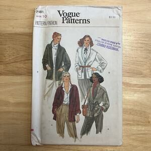 Vintage 1979 Vogue Patterns 7181 Wrap Belted Jacket Coat Uncut Size 10